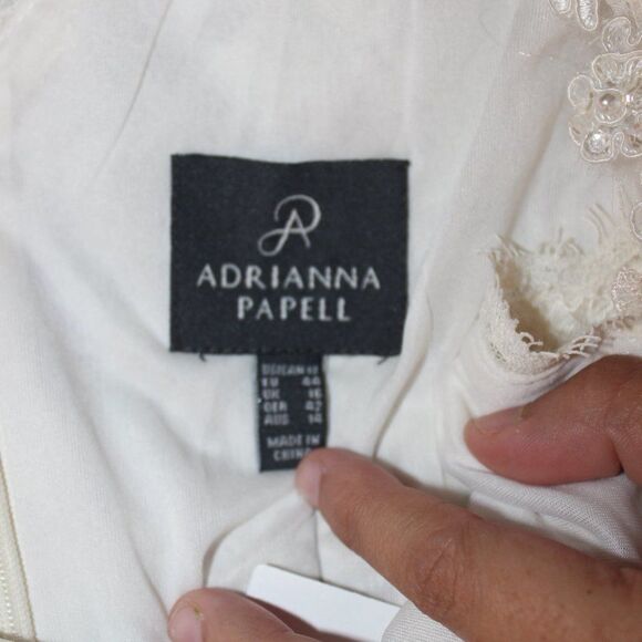 Adrianna Papell  White Lace Floral Sleeveless Maxi Dress Women's Size 12 - Picture 7 of 10